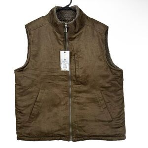 The Rainforest Micro Suede Sherpa Lined Vest – Size Medium